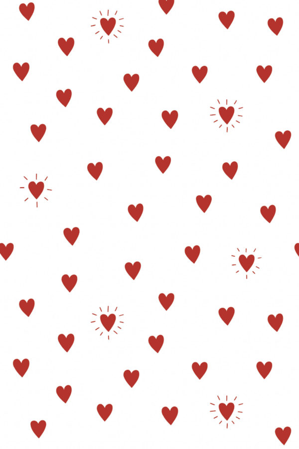 papier peint 540 Cœurs rayonnants motif rouge