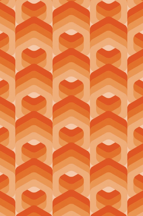 Papier peint prisme orange motif