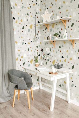 Office green terrazzo wallpaper