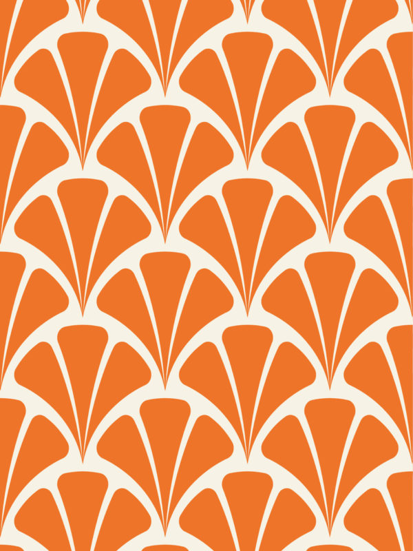 Papier peint orange motif
