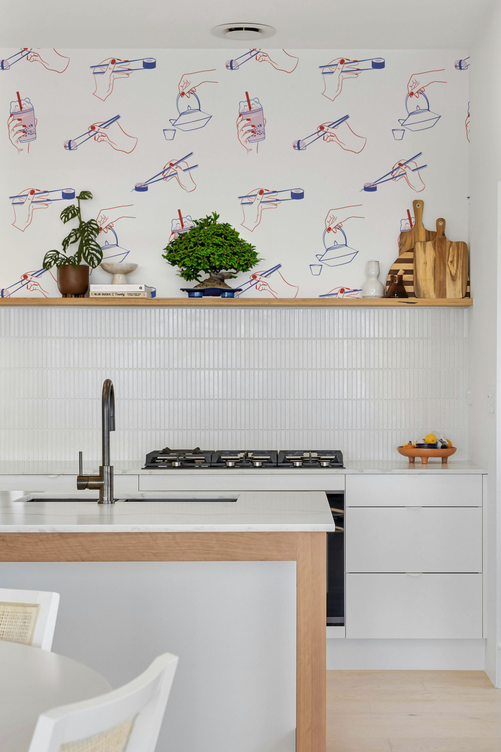 Japanese flavors kitchen wallpaper