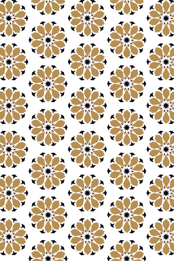 Golden Arabesque Pattern Wallpaper