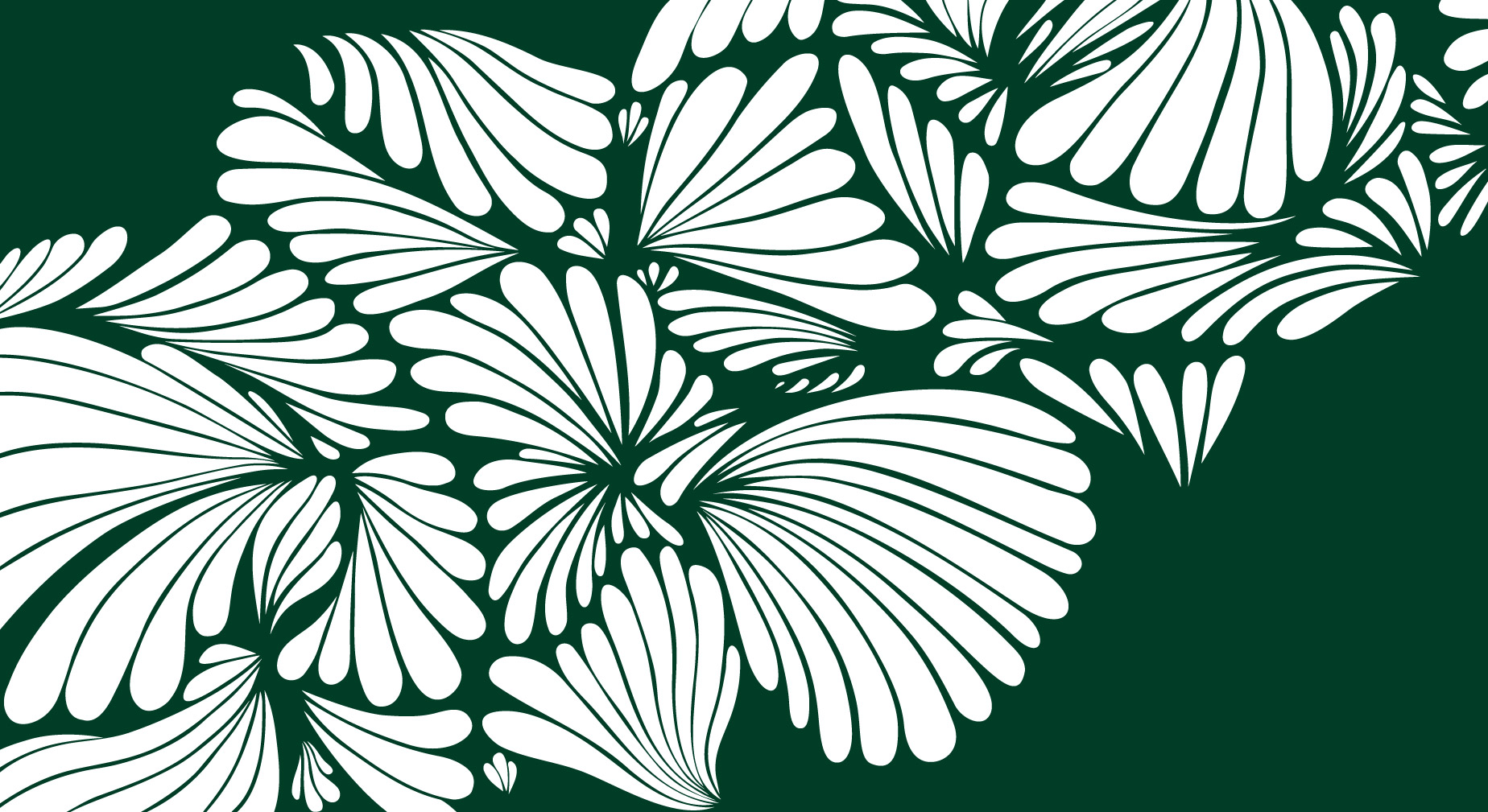 Papel pintado floral de pétalos verdes