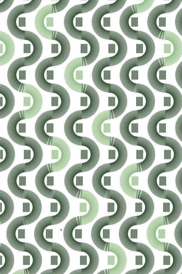 Green Illusion Wave Wallpaper Pattern