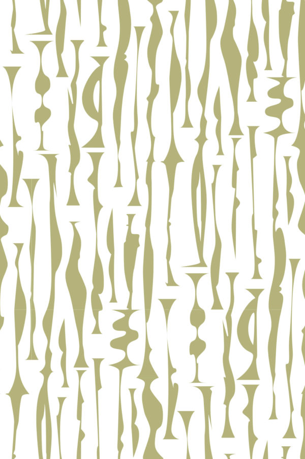 Contemporary Totem Wallpaper Green Pattern