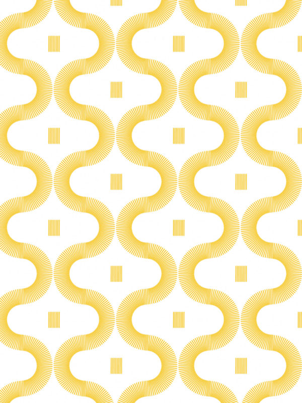 Elegant Curves Wallpaper Yellow Pattern