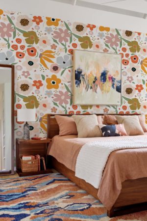 N°607 : Papier peint - Éclat de Pétales chambre blanc