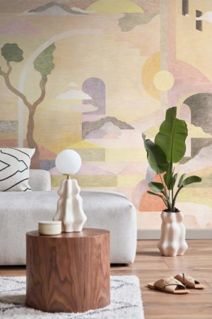 Anne Suze sofá de la sala de estar ciudad de ensueño papel pintado