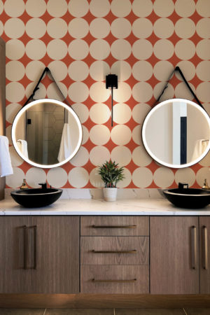 N°622 : Cercles Rétro - beige - salle de bain.