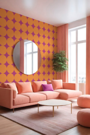 N°622 : Retro Circles - orange - living room.