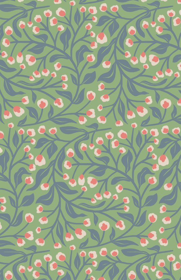 N°636 : Arborescence - vert - zoom motif