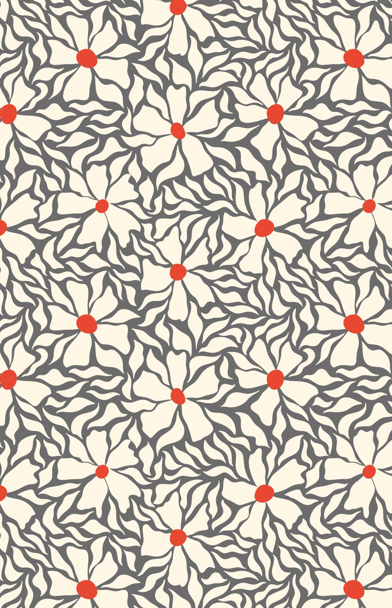 Nº637 : Mosaico botánico - gris - motivo N°637 : Mosaico botánico - gris - motivo