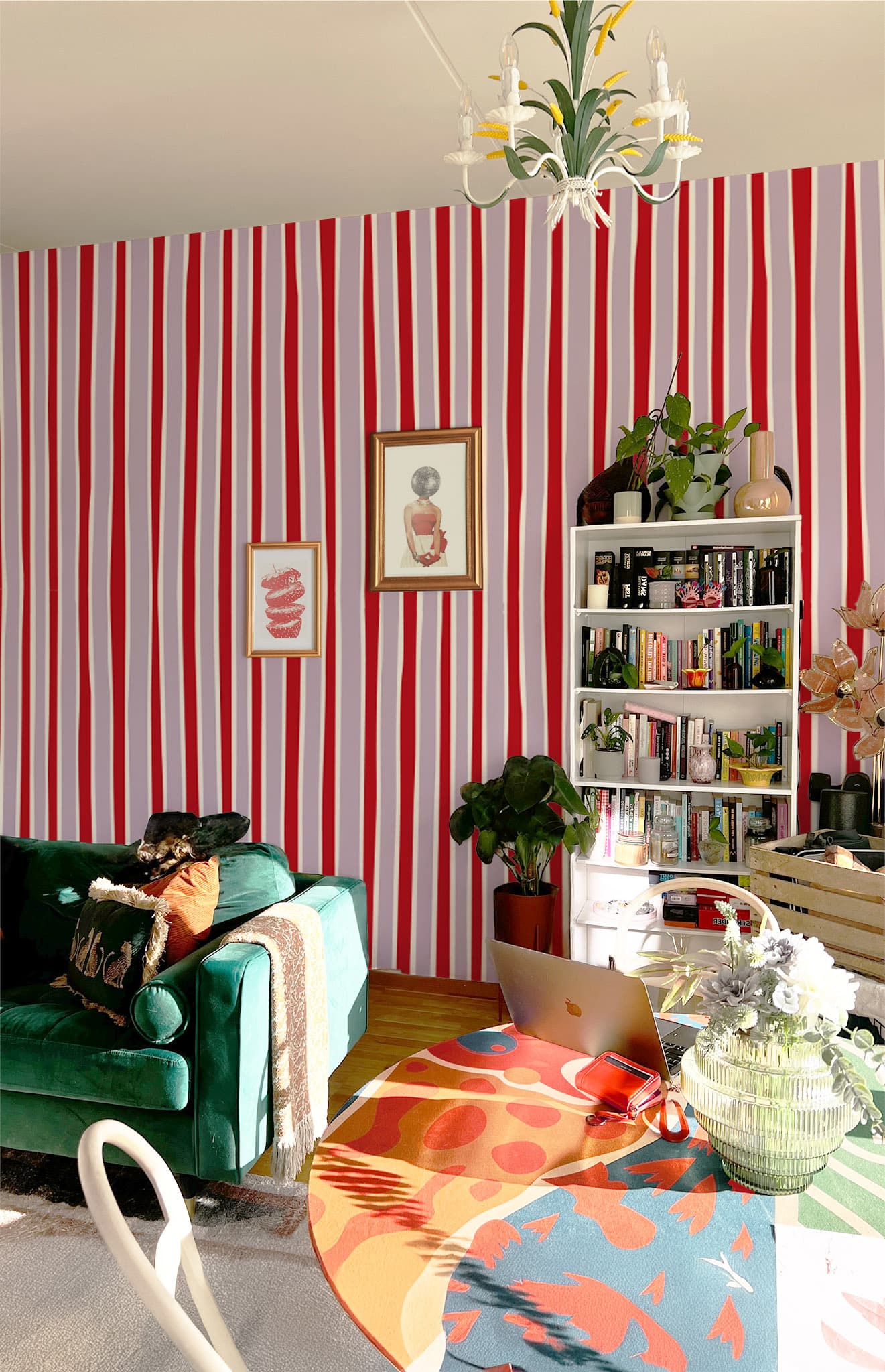 N°650 : Rythmes Irréguliers- Violet et rouge - salon