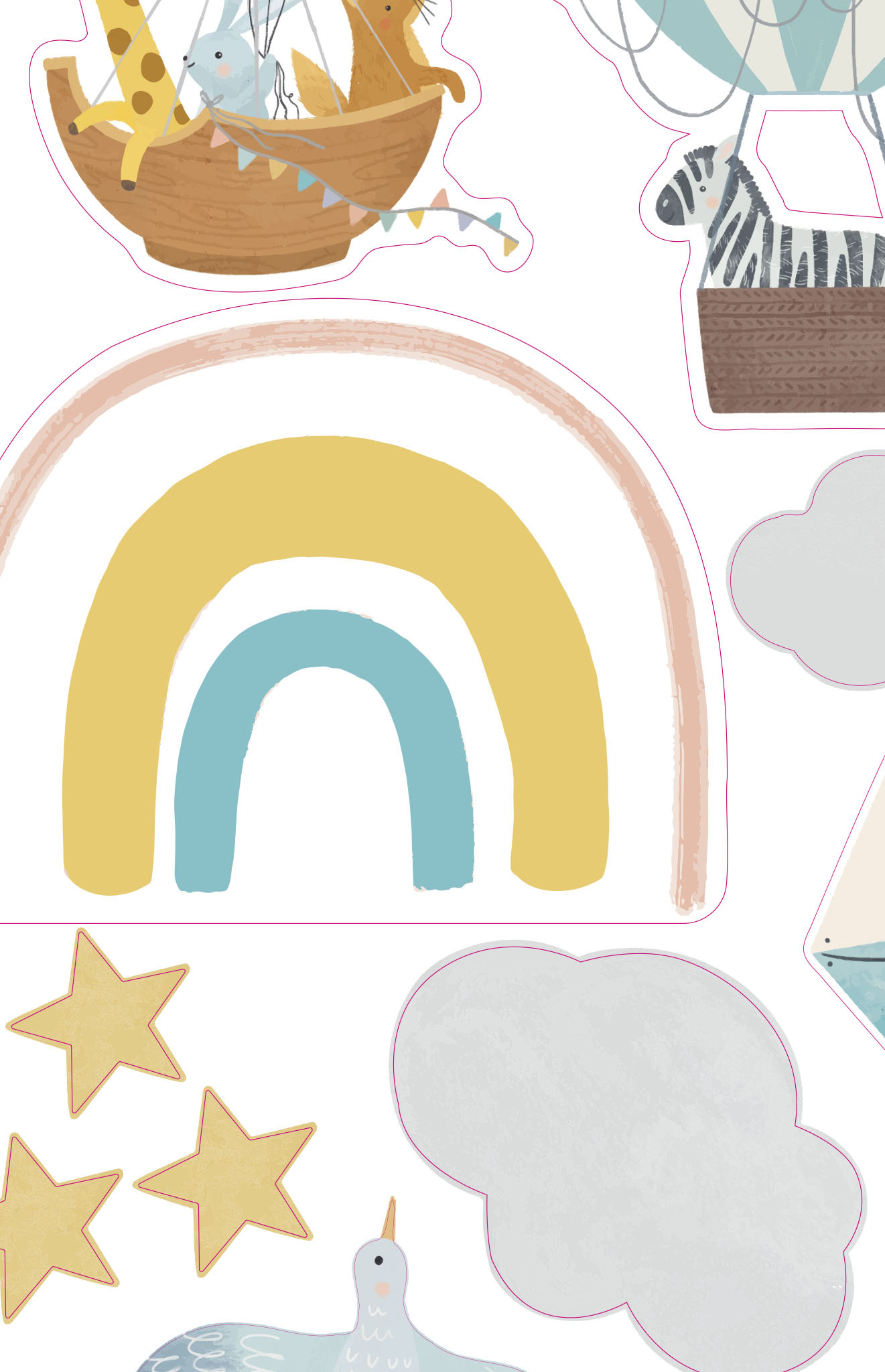 Stickers Muraux Le voyage motif zoom