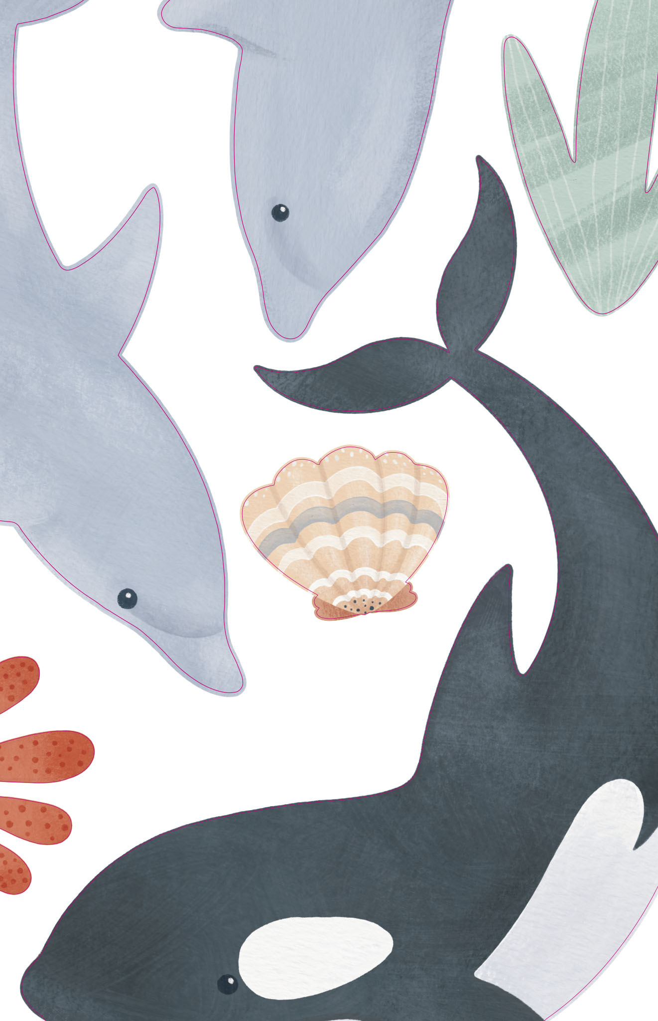 Stickers Muraux Plongée Sous-Marine motif zoom