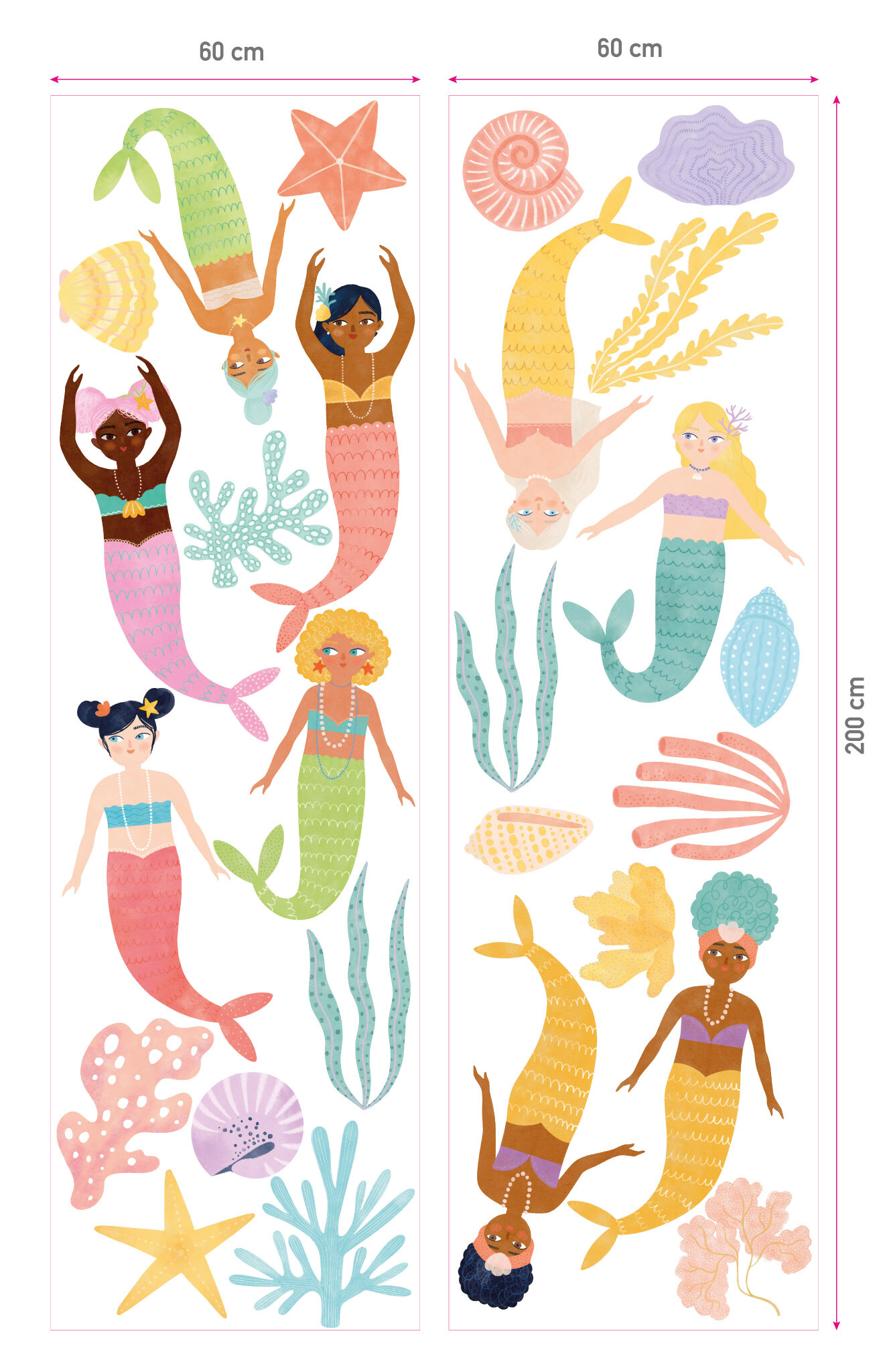 Paquete de pegatinas-sirenas