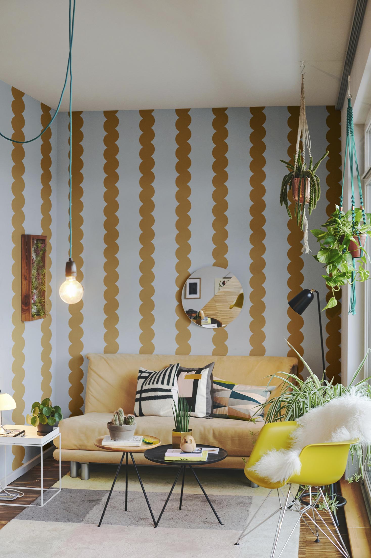 N736 Sala de estar azul marrón