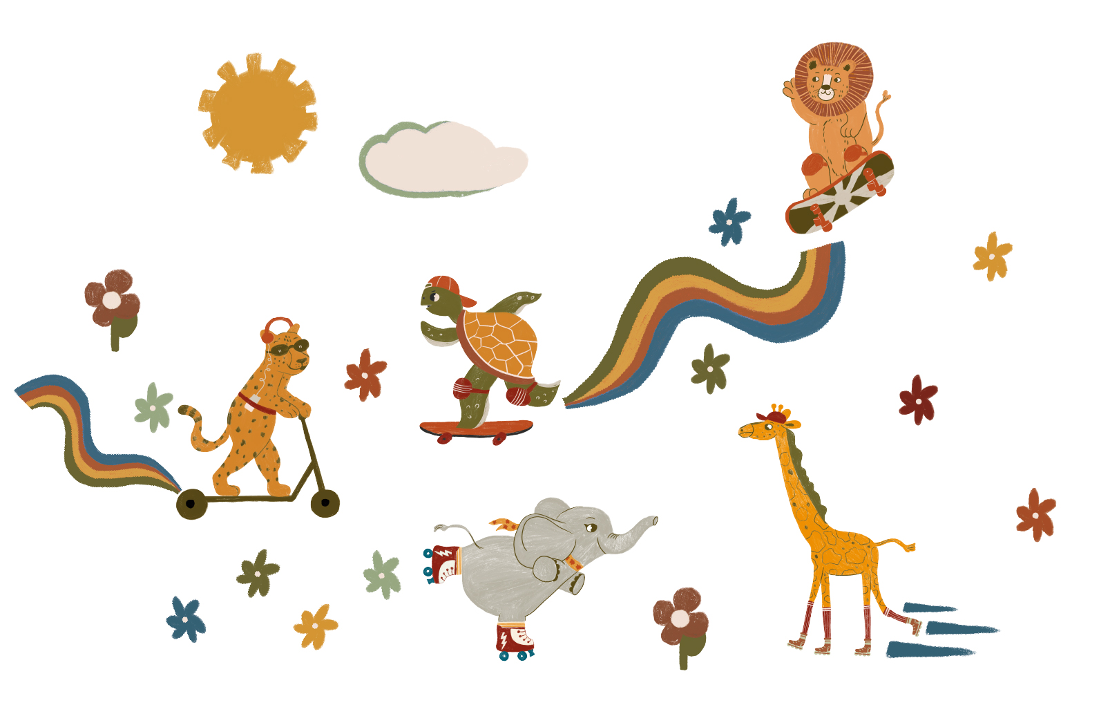 Pegatina de patrón de patín