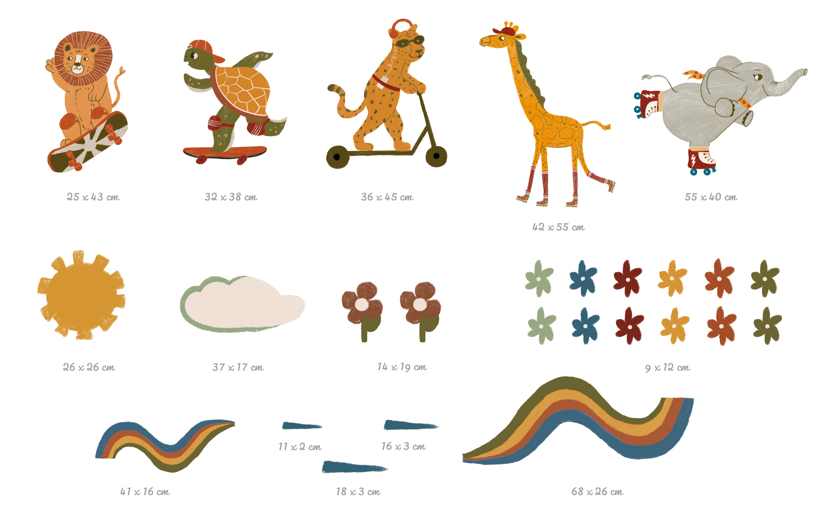 Pegatina tamaño patín