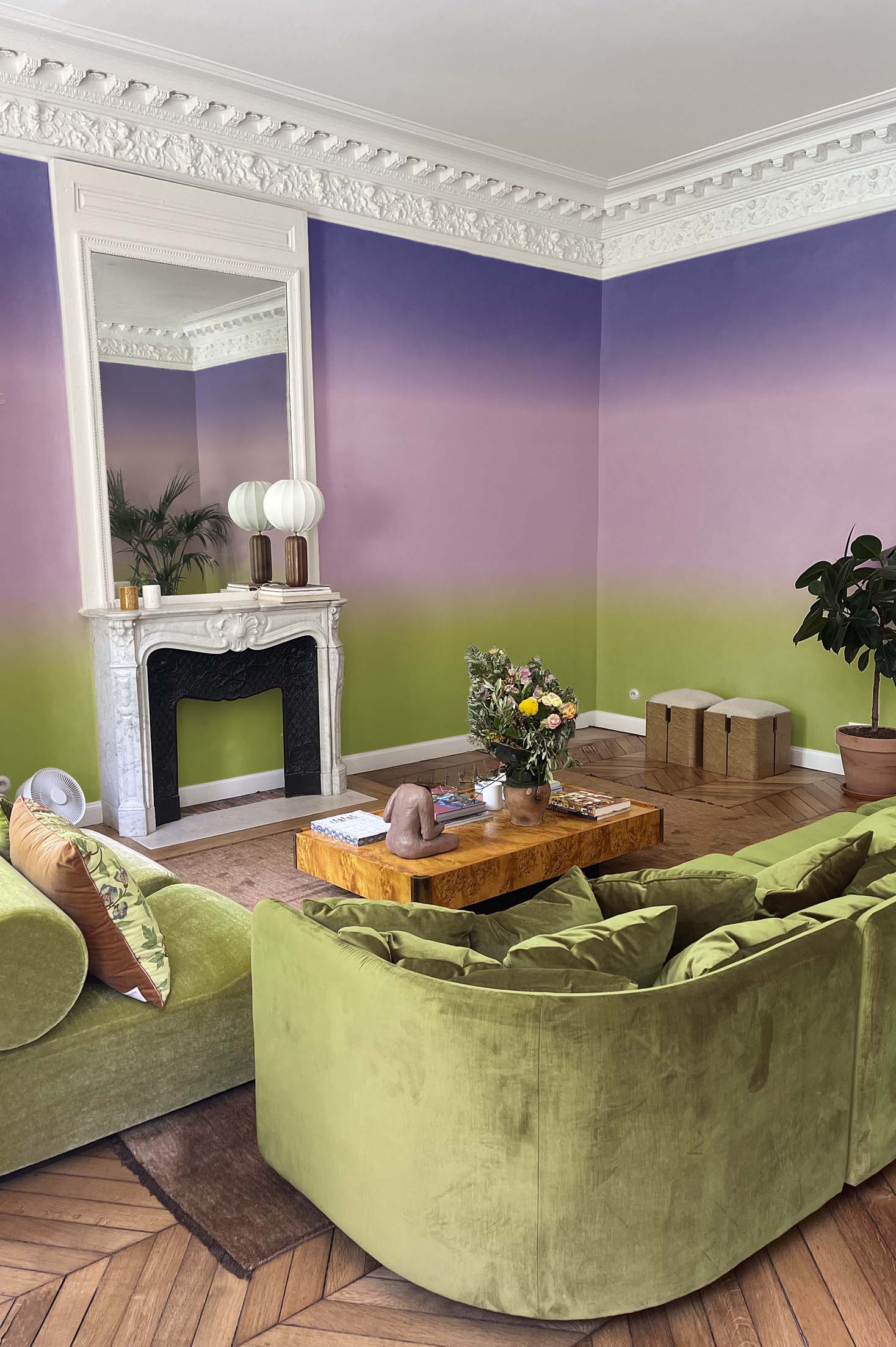 N743 Green Pink Purple Salonn
