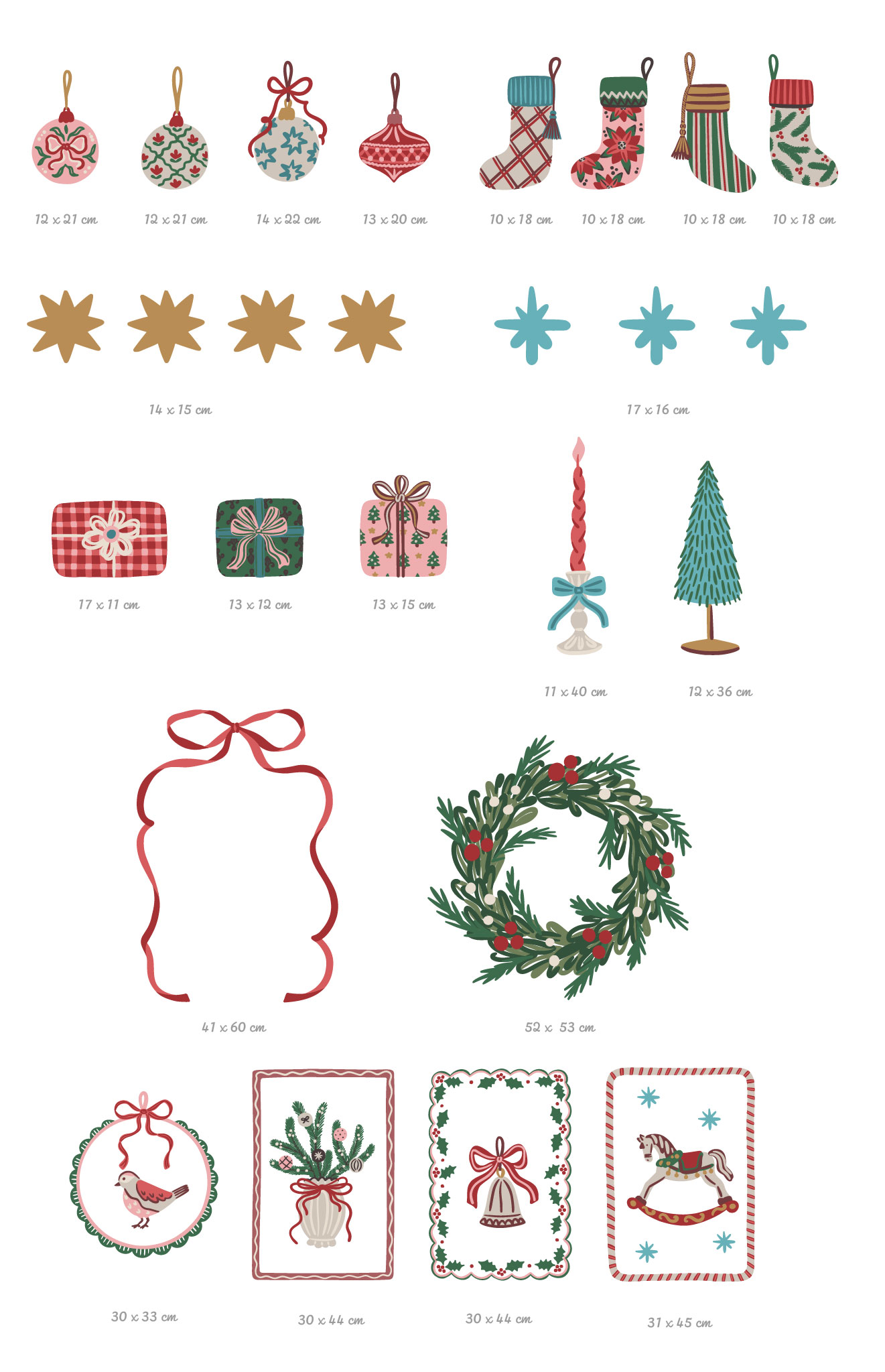 sticker noel patchwork size