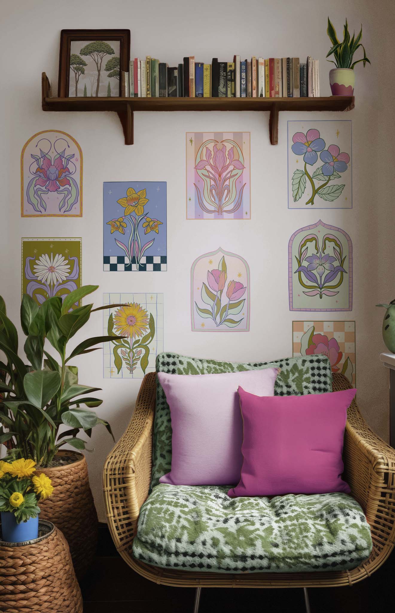 Sticker flores salon