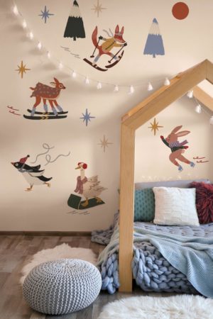 sticker animaux hiver