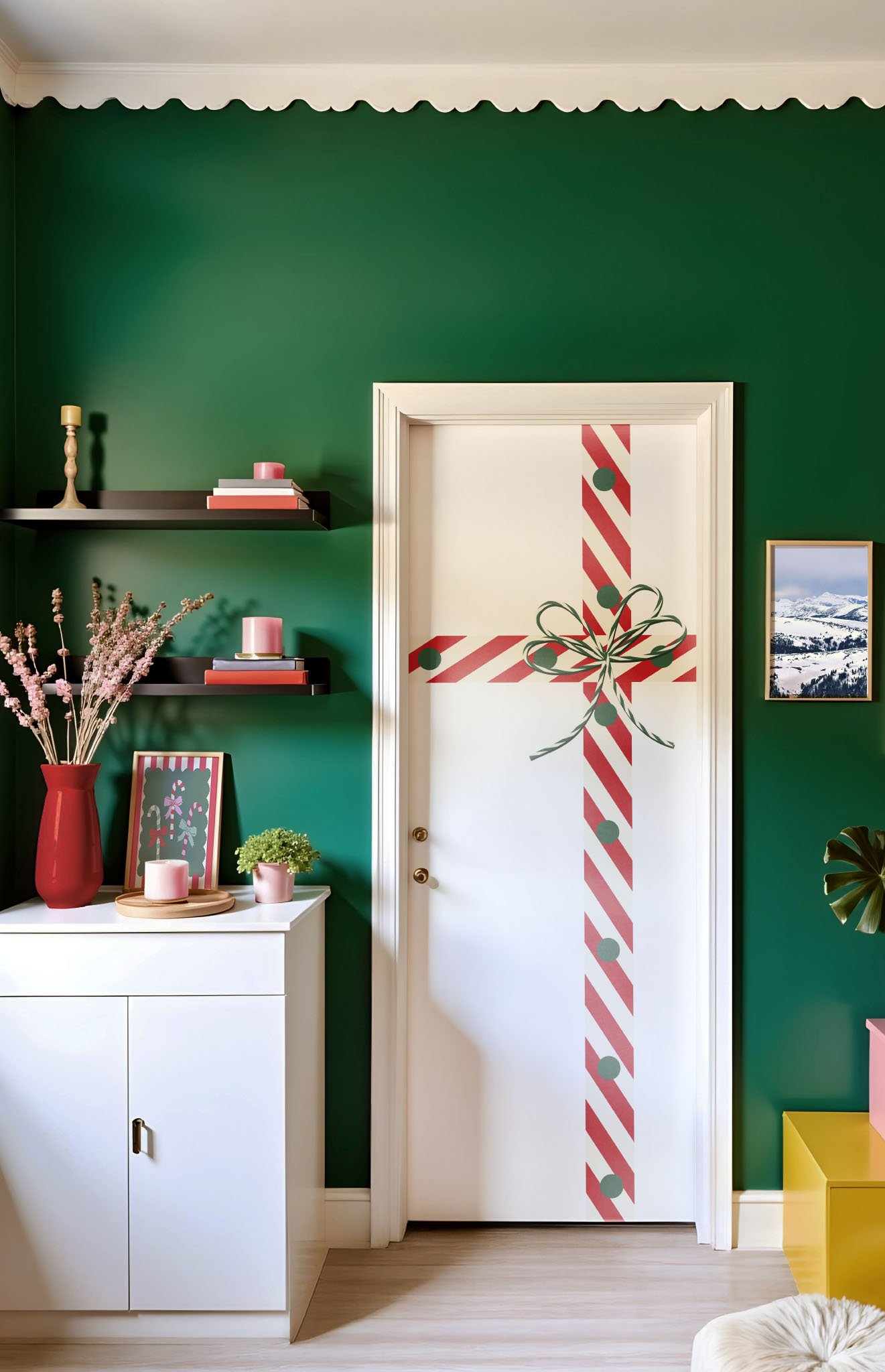 Pegatinas de cinta navideña