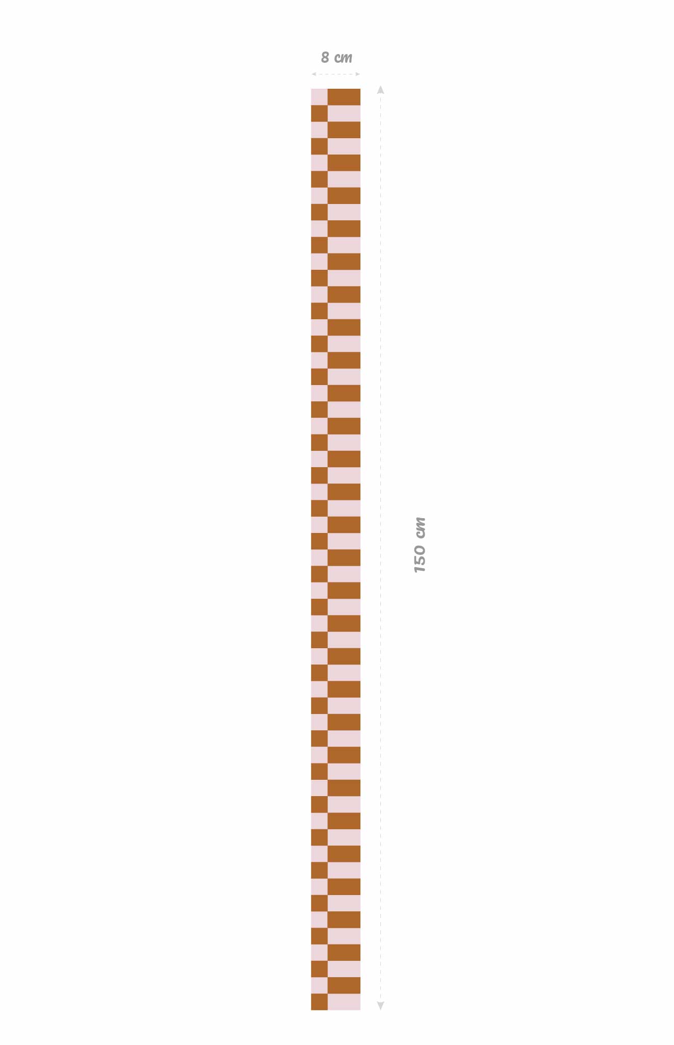 Motif copia_1-20 Motif de la frise Damier Bicolore rose et orange, 150 × 8 cm