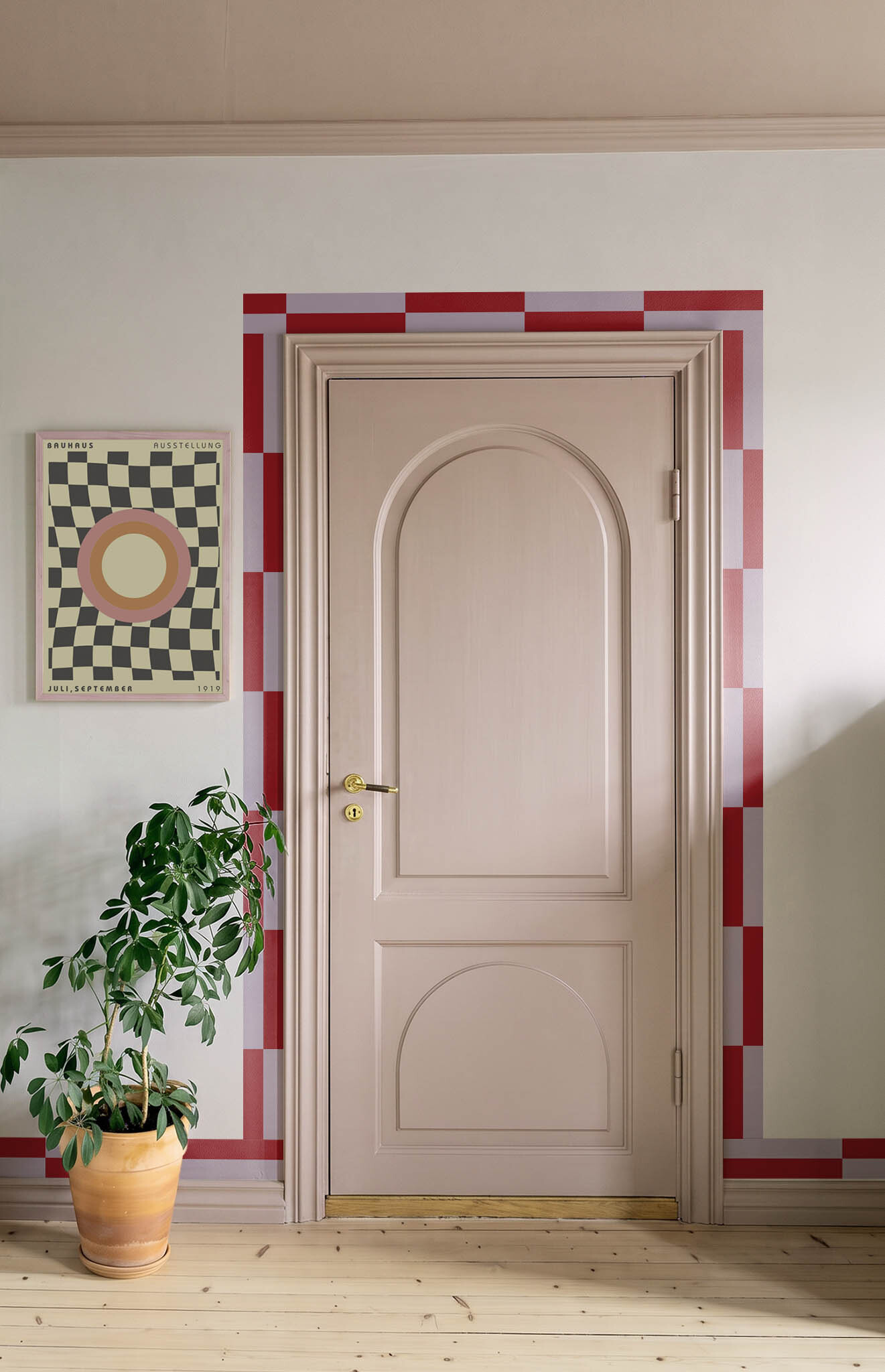 Salón rectangular rojo