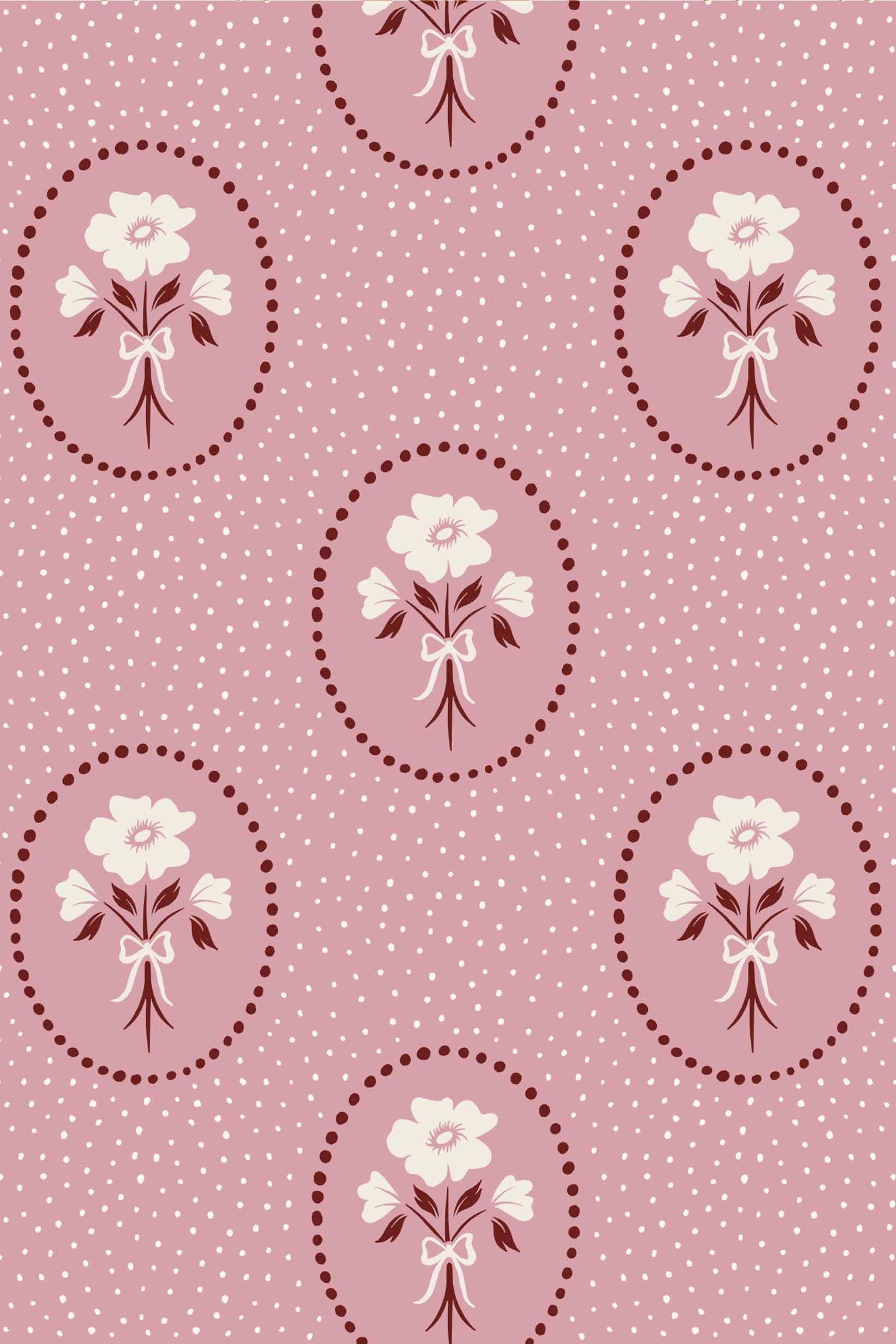 n854 burgundy rose motif