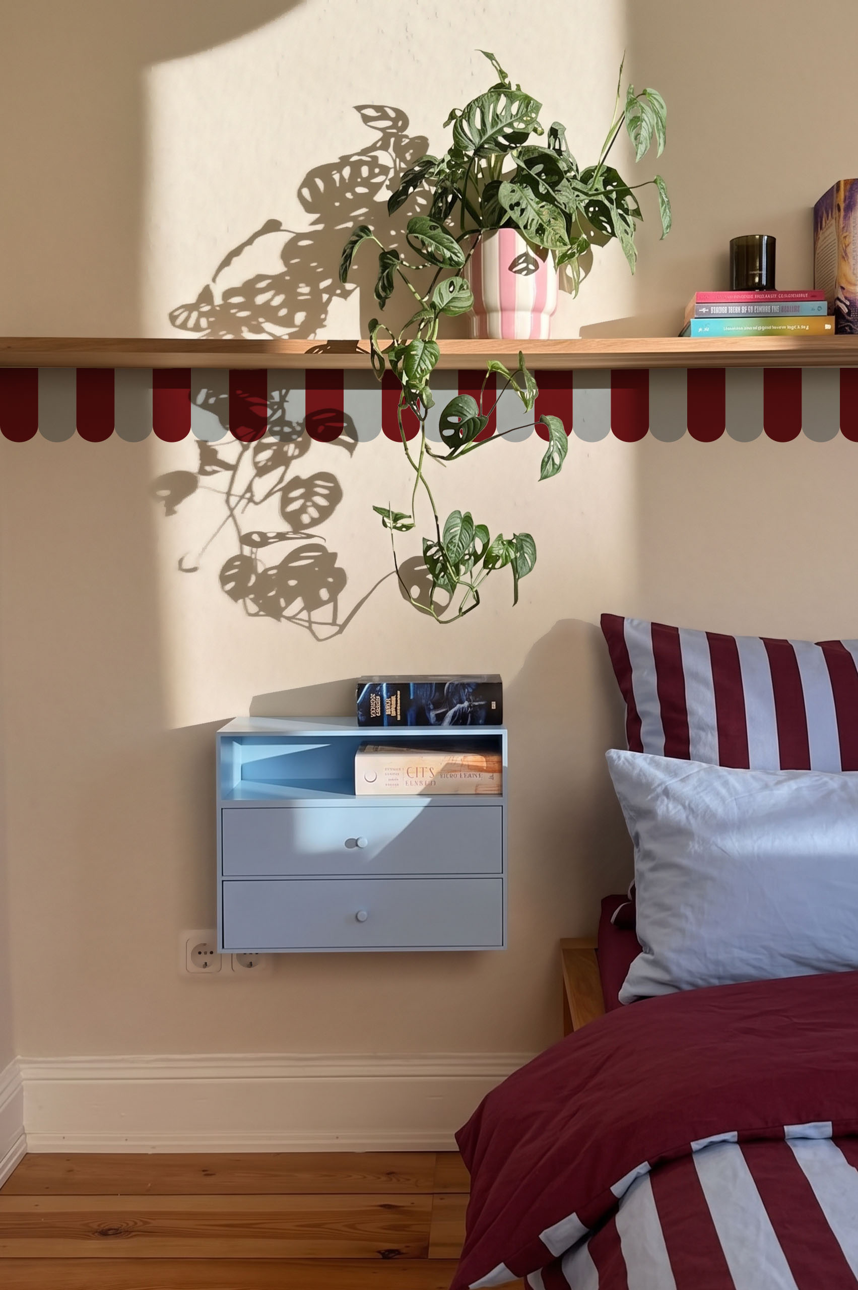 cortine burgundy bleu chambre
