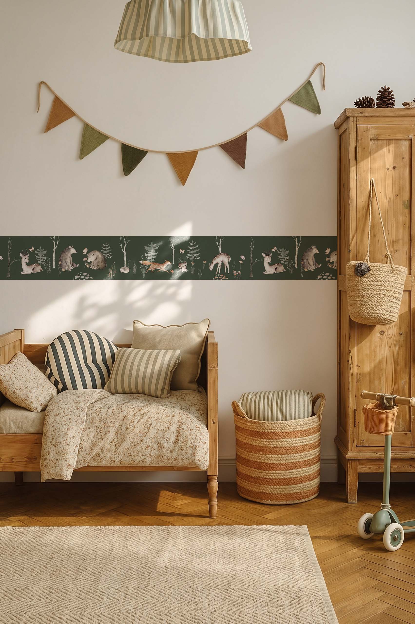 green forest children's room